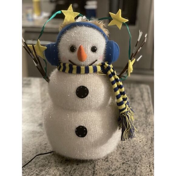 Vintage Christmas 14” Fiber Optic Snowman (Tested) Color Changing - Picture 1 of 6
